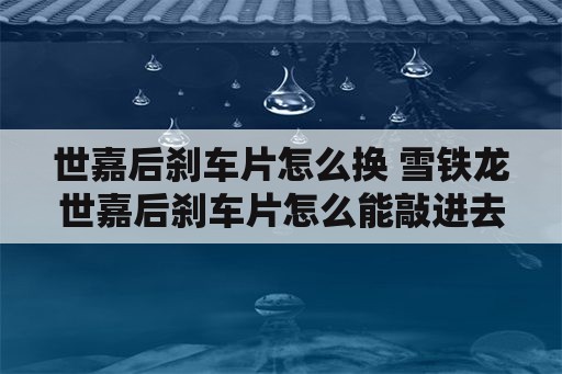 世嘉后刹车片怎么换 雪铁龙世嘉后刹车片怎么能敲进去