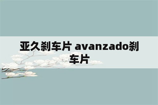 亚久刹车片 avanzado刹车片