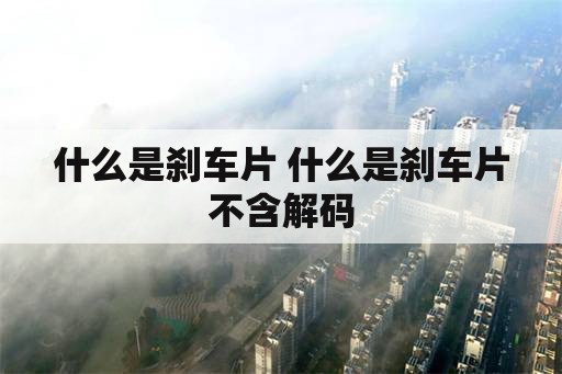 什么是刹车片 什么是刹车片不含解码