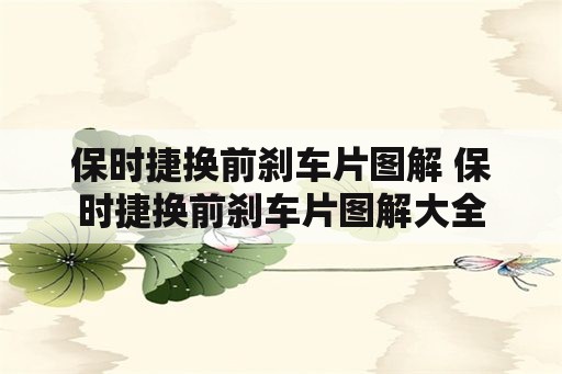 保时捷换前刹车片图解 保时捷换前刹车片图解大全