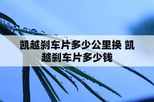 凯越刹车片多少公里换 凯越刹车片多少钱