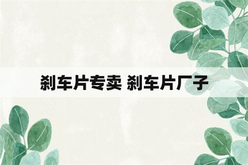 刹车片专卖 刹车片厂子