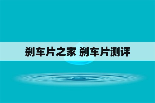 刹车片之家 刹车片测评