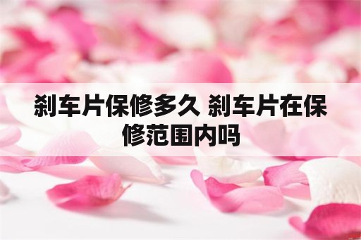 刹车片保修多久 刹车片在保修范围内吗