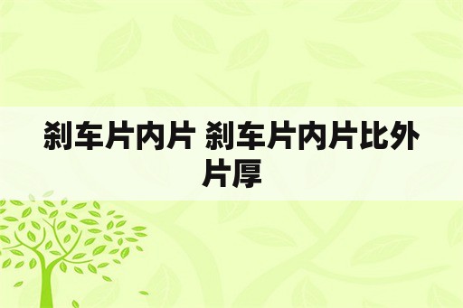 刹车片内片 刹车片内片比外片厚