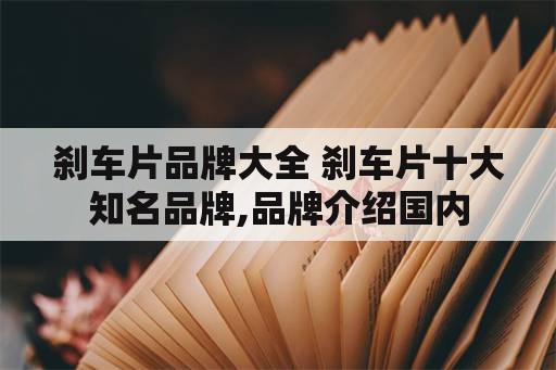 刹车片品牌大全 刹车片十大知名品牌,品牌介绍国内