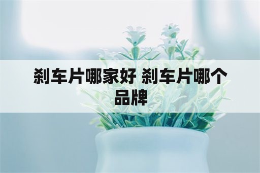 刹车片哪家好 刹车片哪个品牌