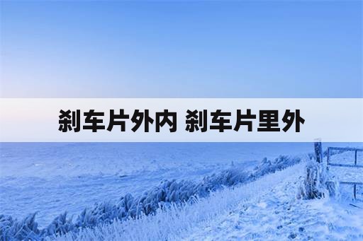 刹车片外内 刹车片里外