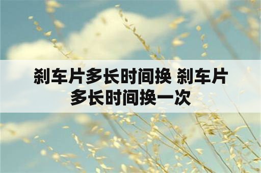 刹车片多长时间换 刹车片多长时间换一次