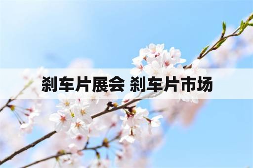 刹车片展会 刹车片市场