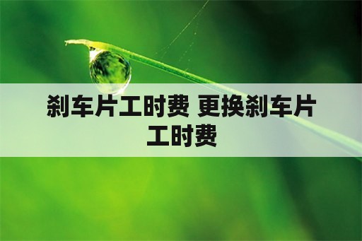 刹车片工时费 更换刹车片工时费