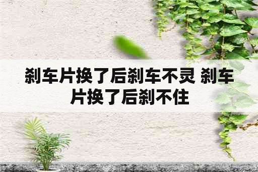 刹车片换了后刹车不灵 刹车片换了后刹不住