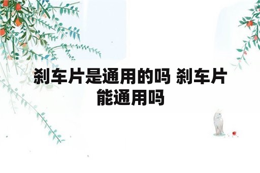 刹车片是通用的吗 刹车片能通用吗