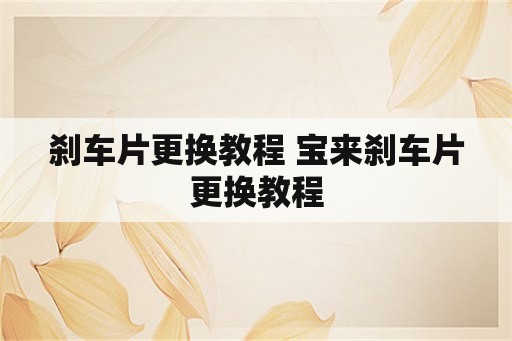 刹车片更换教程 宝来刹车片更换教程