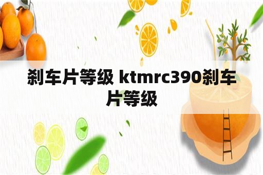 刹车片等级 ktmrc390刹车片等级