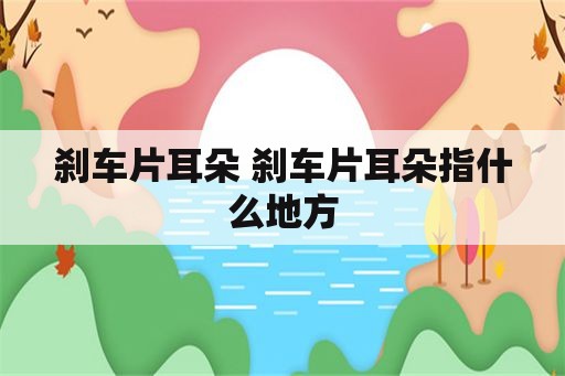 刹车片耳朵 刹车片耳朵指什么地方