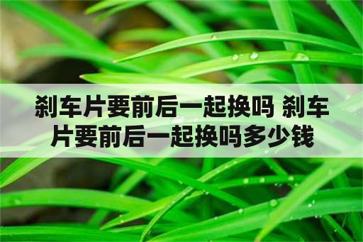 刹车片要前后一起换吗 刹车片要前后一起换吗多少钱