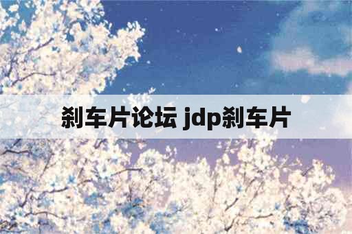 刹车片论坛 jdp刹车片