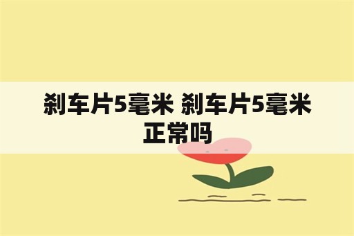 刹车片5毫米 刹车片5毫米正常吗