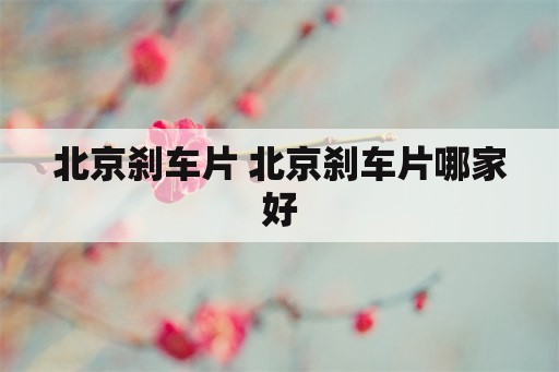 北京刹车片 北京刹车片哪家好