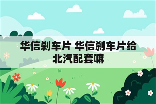 华信刹车片 华信刹车片给北汽配套嘛