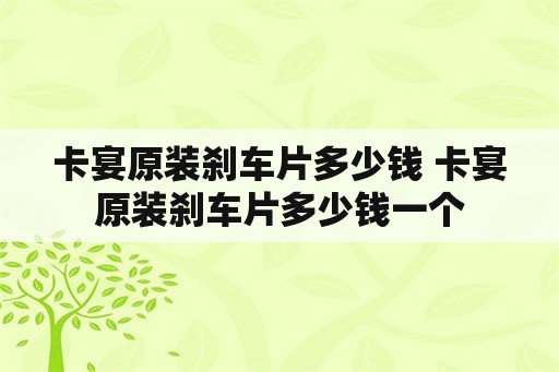 卡宴原装刹车片多少钱 卡宴原装刹车片多少钱一个