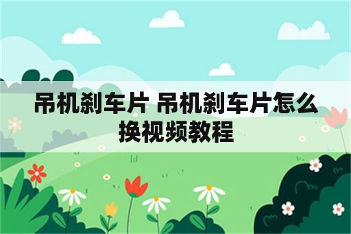 吊机刹车片 吊机刹车片怎么换视频教程