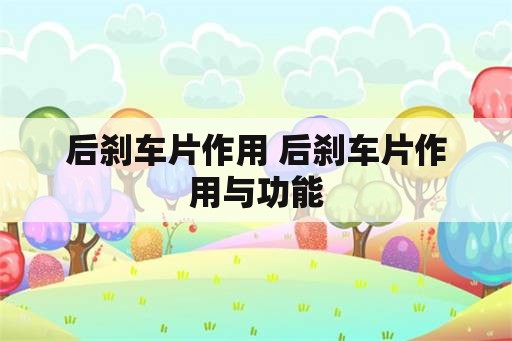 后刹车片作用 后刹车片作用与功能