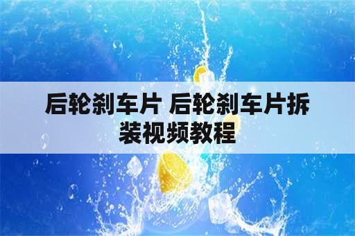 后轮刹车片 后轮刹车片拆装视频教程