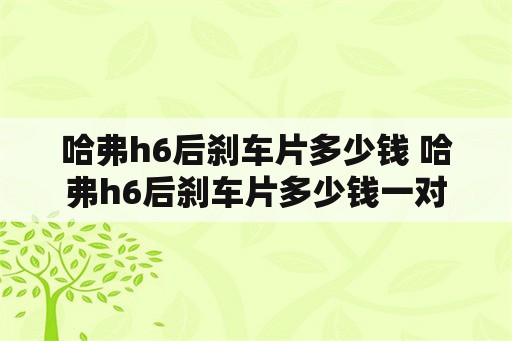 哈弗h6后刹车片多少钱 哈弗h6后刹车片多少钱一对