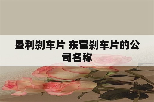 垦利刹车片 东营刹车片的公司名称