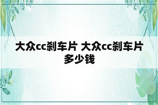 大众cc刹车片 大众cc刹车片多少钱