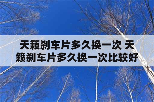 天籁刹车片多久换一次 天籁刹车片多久换一次比较好