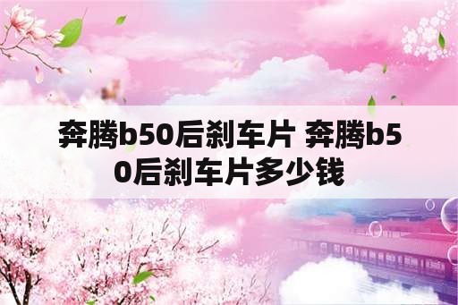 奔腾b50后刹车片 奔腾b50后刹车片多少钱