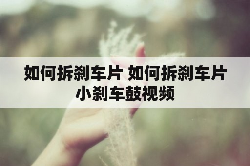 如何拆刹车片 如何拆刹车片小刹车鼓视频