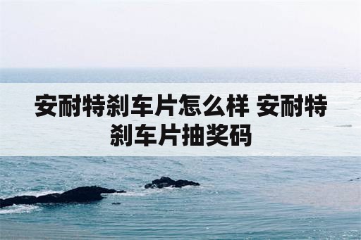 安耐特刹车片怎么样 安耐特刹车片抽奖码