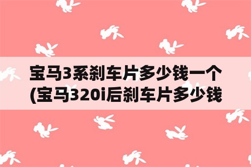 宝马3系刹车片多少钱一个(宝马320i后刹车片多少钱？)