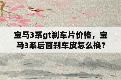 宝马3系gt刹车片价格，宝马3系后面刹车皮怎么换？