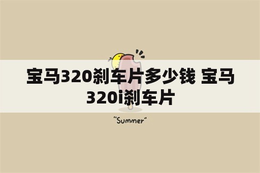 宝马320刹车片多少钱 宝马320i刹车片