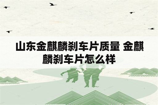 山东金麒麟刹车片质量 金麒麟刹车片怎么样