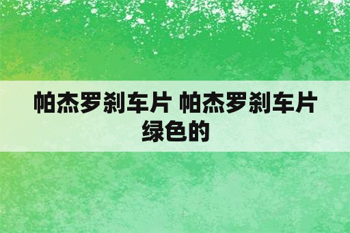 帕杰罗刹车片 帕杰罗刹车片绿色的