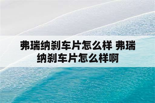 弗瑞纳刹车片怎么样 弗瑞纳刹车片怎么样啊