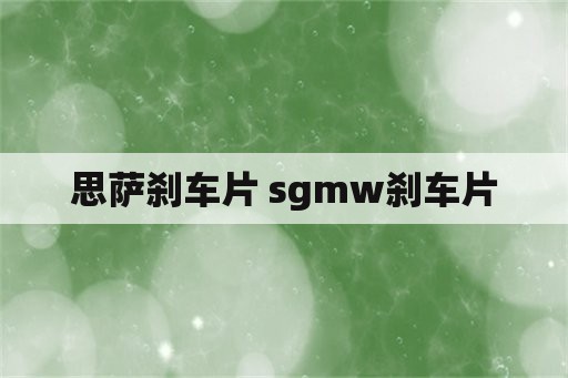 思萨刹车片 sgmw刹车片