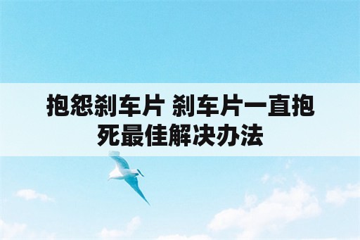 抱怨刹车片 刹车片一直抱死最佳解决办法