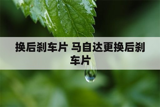 换后刹车片 马自达更换后刹车片