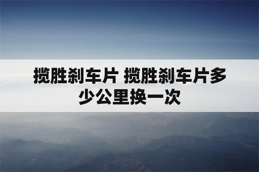 揽胜刹车片 揽胜刹车片多少公里换一次