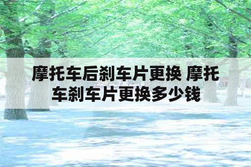 摩托车后刹车片更换 摩托车刹车片更换多少钱