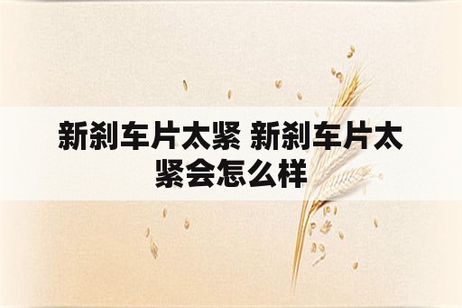 新刹车片太紧 新刹车片太紧会怎么样