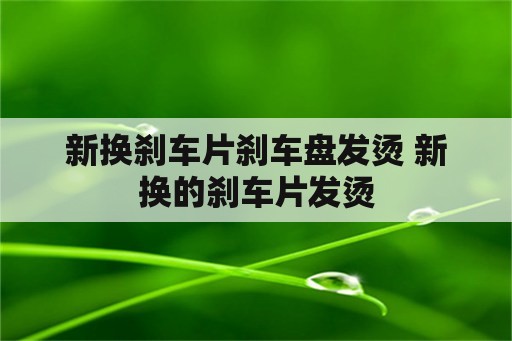 新换刹车片刹车盘发烫 新换的刹车片发烫