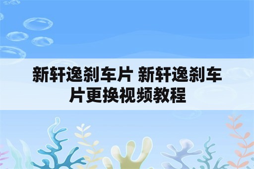 新轩逸刹车片 新轩逸刹车片更换视频教程